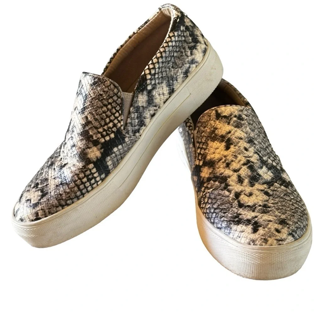 5 for $40 SALE!  Steve Madden Gills Snake Print Slip-On Platform Sneakers sz7